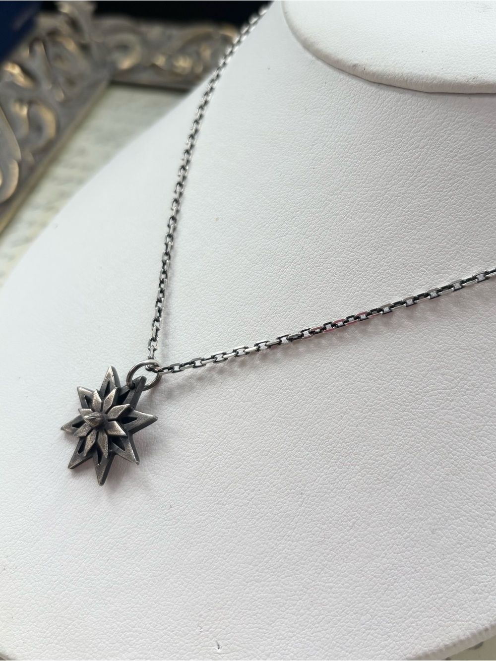 Missy Industry Sterling Silver Starburst Spike Pendant Necklace - Oxidized 18”